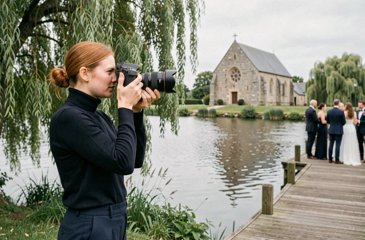 Cali Capture vidéaste mariage filmant une cérémonie au bord de l'Erdre en Loire-Atlantique