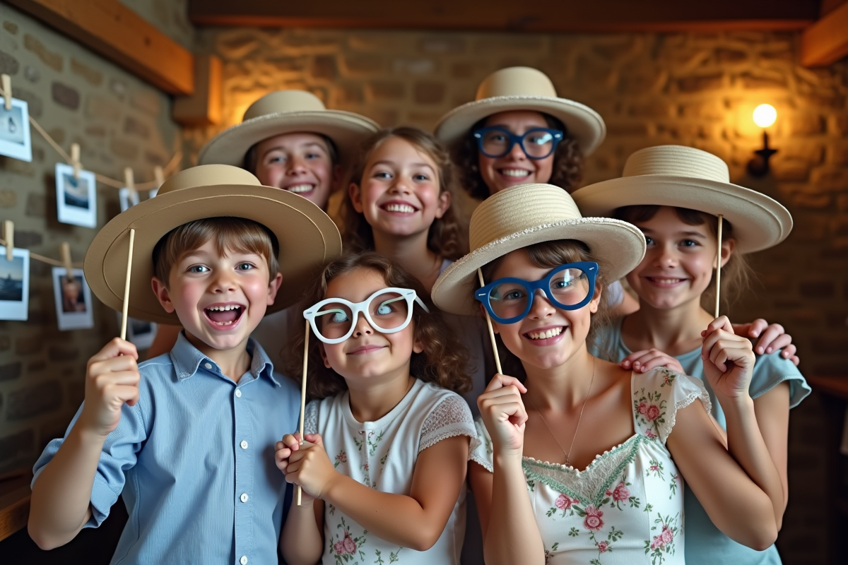 Invites de mariage en photo booth avec accessoires amusants