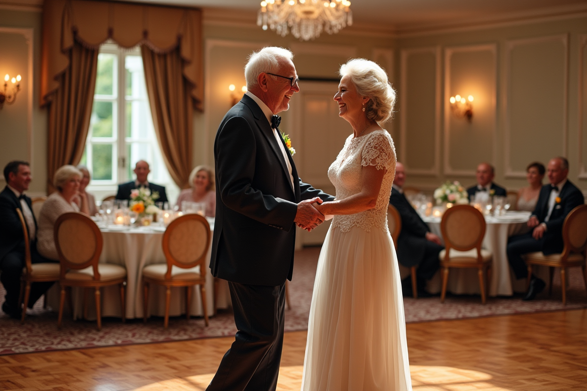 Vieux couple dansant lors d
