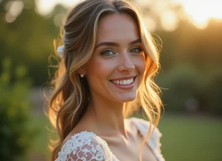 Rêves capillaires : coiffure de mariée cheveux mi-longs lâchés pour une cérémonie enchanteresse