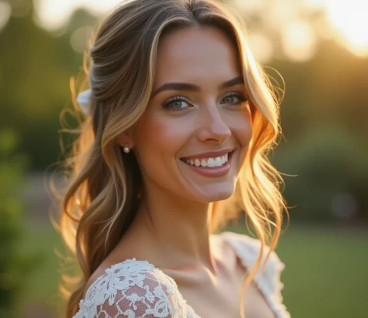 Rêves capillaires : coiffure de mariée cheveux mi-longs lâchés pour une cérémonie enchanteresse