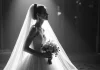 mariée en noir blanc