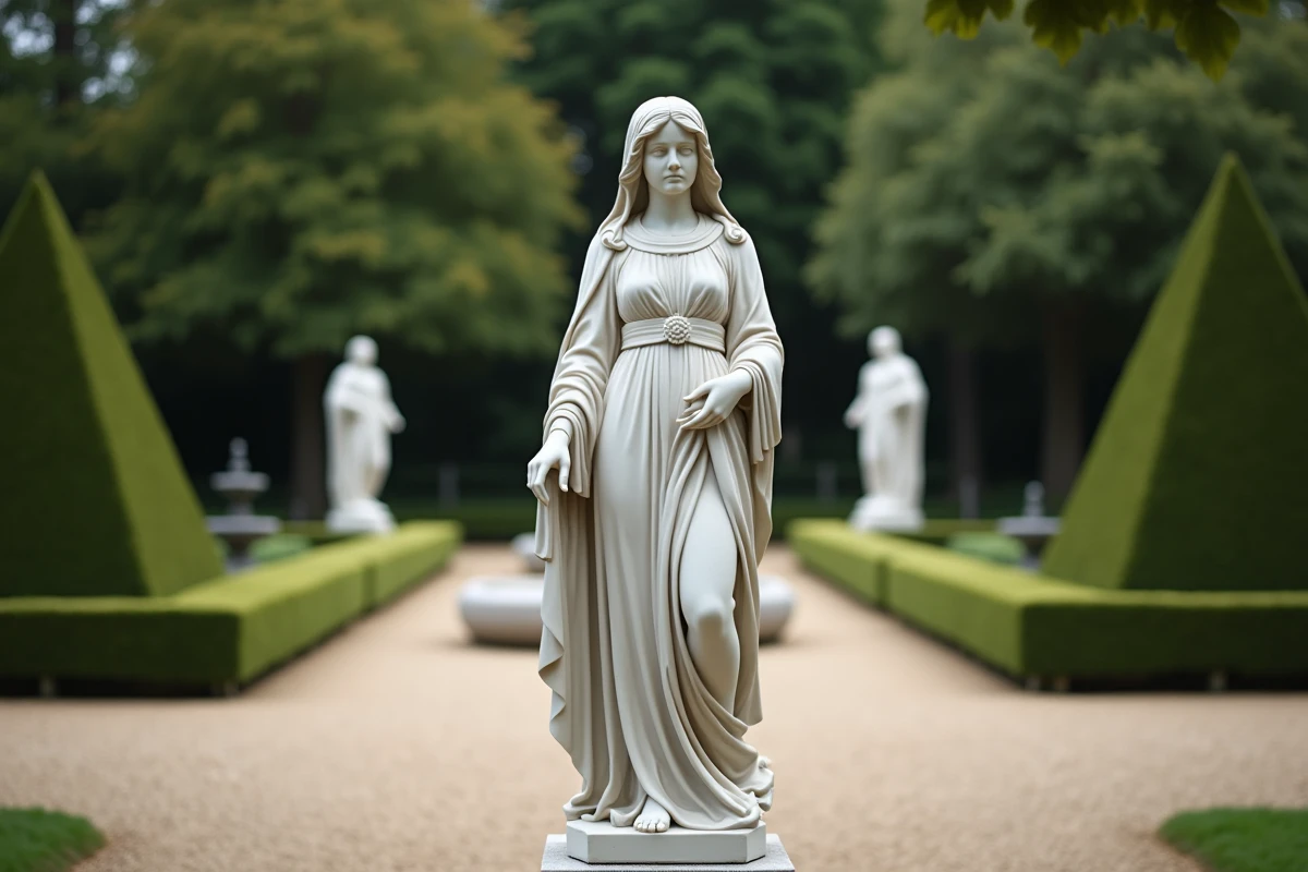 Statue de Marie Thérèse dans un jardin historique